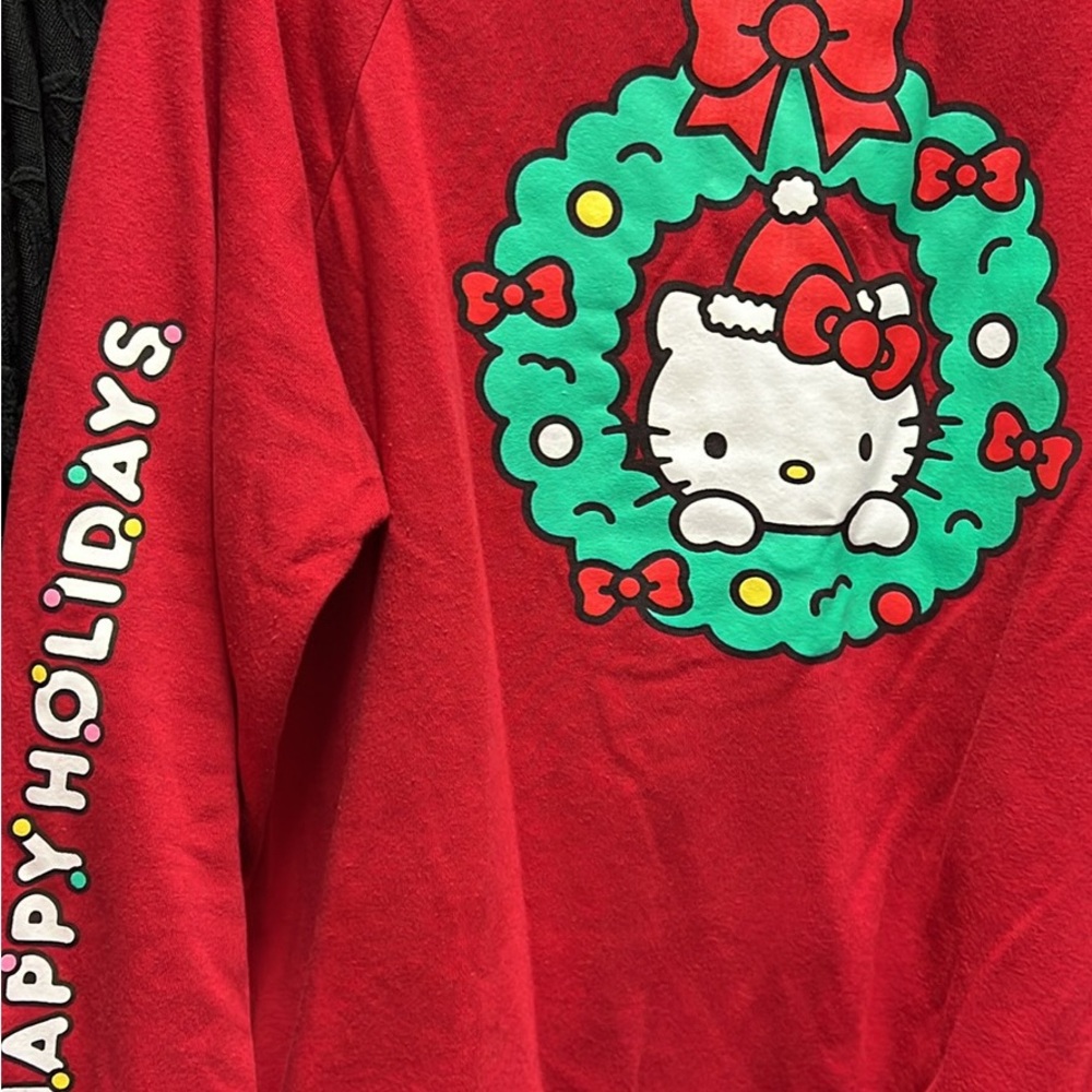 Hello Kitty Red and Green Holiday Sweatshirt
